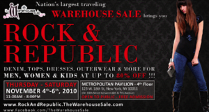The Warehouse Sale Presents Rock & Republic Sale & Win a $50 Giftcard