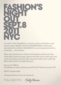 Sally Hansen and Talbots for Fashion’s Night Out