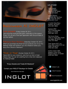 Spend Halloween with INGLOT  October 28th – 30th