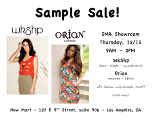 Another Los Angeles Sale – WkShp Sample Sale