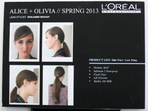 L’Oreal Professionnel Backstage at Alice and Olivia Spring 2013