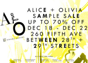 Shopping NYC | Alice + Olivia Sample Sale Dec 18 – 22
