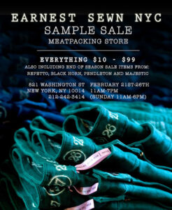 Shopping NYC | Earnest Sewn NYC Sample Sale