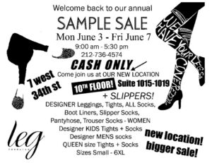 Shopping NYC | Leg Resource Mid-Season Sample Sale