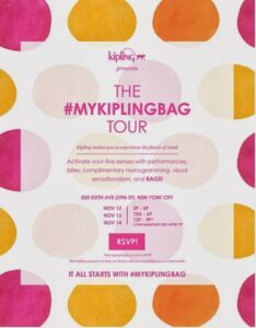 EVENT ANNOUNCEMENT | Kipling to Launch #MyKiplingBag Tour in NYC