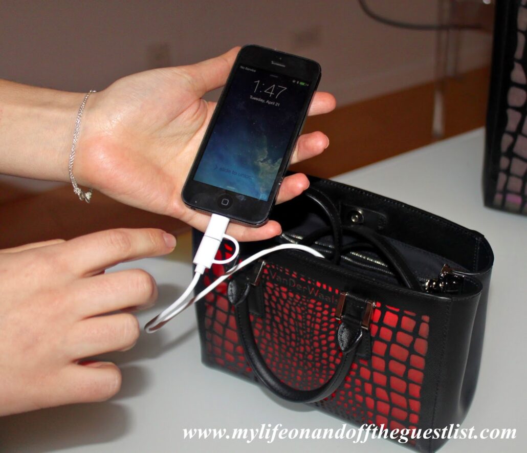 VanDerWaals-Handbags-Phone-Charging-www.mylifeonandofftheguestlist.com