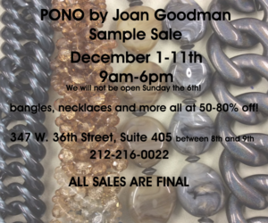 SHOPPING NYC: PONO by Joan Goodman Holiday Sample Sale