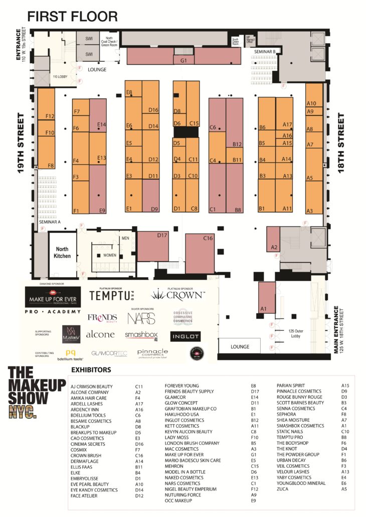 THE MAKEUP SHOW FLOOR PLAN MAIN FLOOR