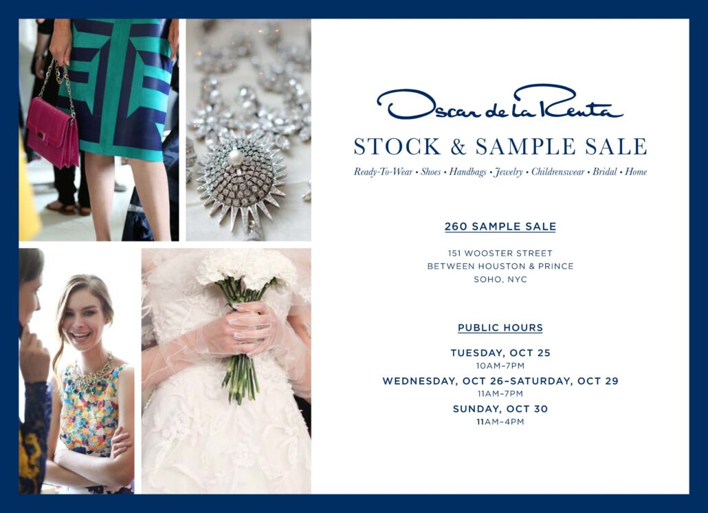 Oscar de la renta sample clearance sale