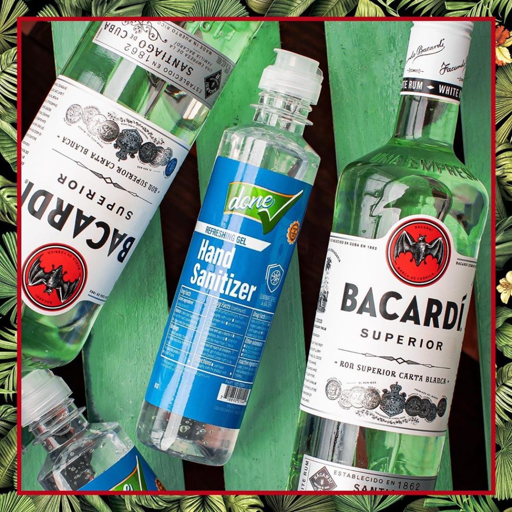 BACARDI HELPS PRODUCE HAND SANITIZERS WITH CHANGE IN PRODUCTION