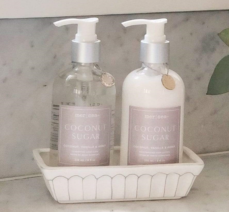 Coconut Sugar Hand Soap & Lotion Sink Set from Mer-Sea, $38.00