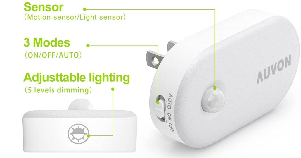 Late Night Light Up: AUVON Ultra Bright Motion Sensor Night Light Plug