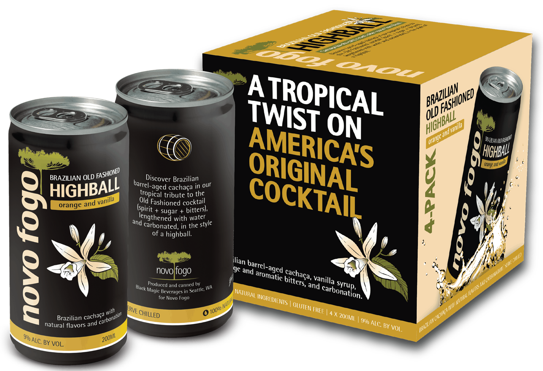 Novo Fogo Cacha a Releases Brazilian Old Fashioned Highball In A Can