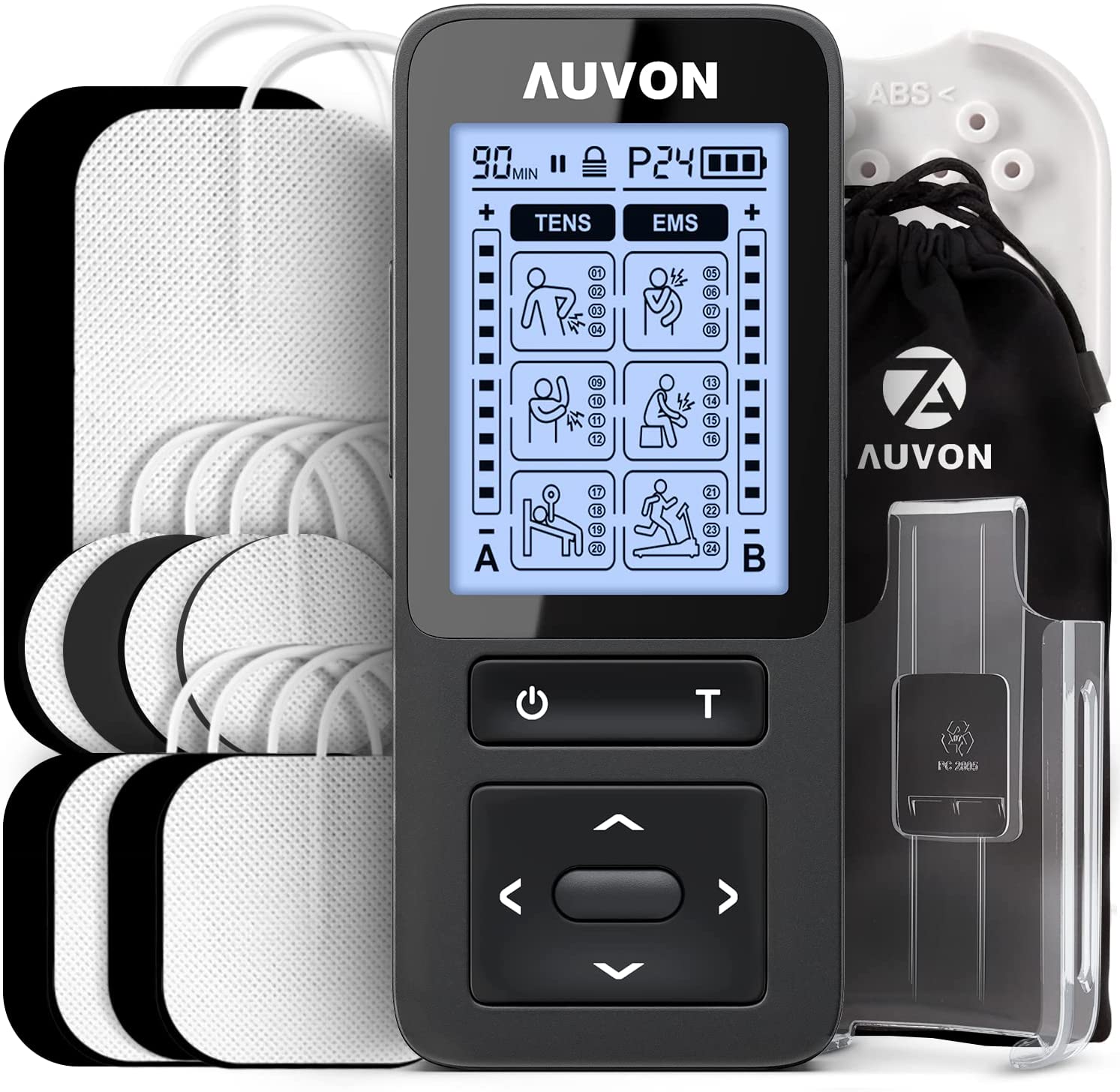 AUVON 24 Modes Dual Channel TENS Unit Muscle Stimulator
