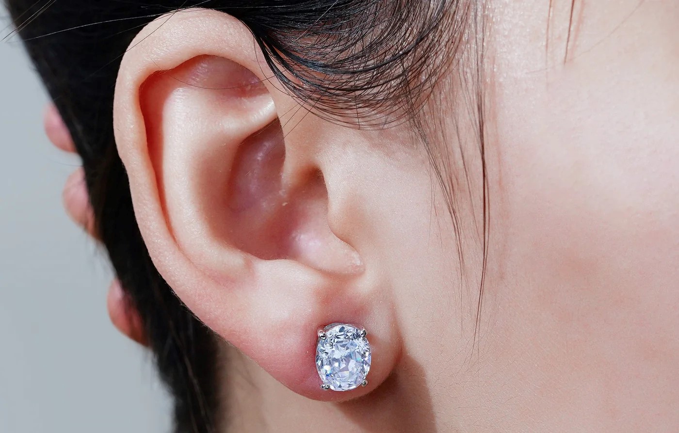 Oval Cubic Zirconia Stud Earrings