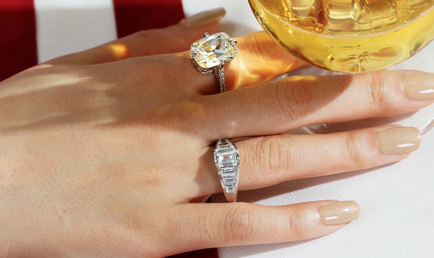 Cathedral Emerald Cut Cocktail Ring