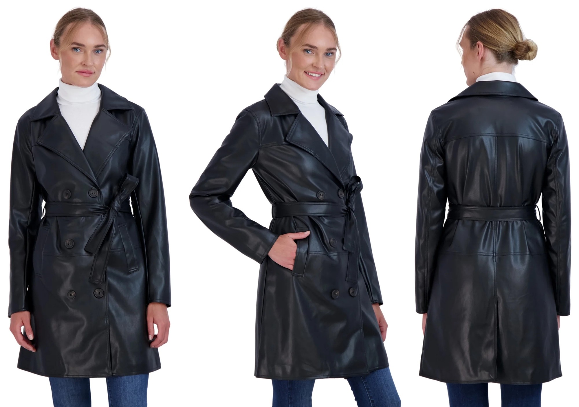 Sebby collection faux leather on sale jacket