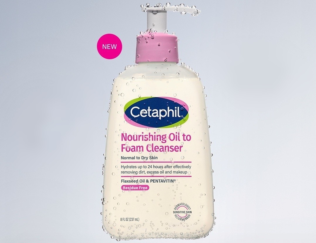 Cetaphil's Nourishing Oil-to-Foam Cleanser for Hydrated, Healthy Skin