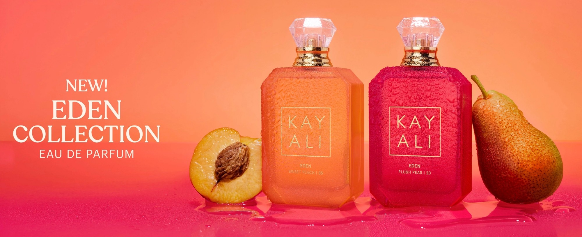 KAYALI Eden Fragrances Expands with Sweet Peach 35 & Plush Pear 23